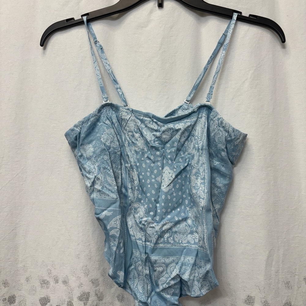 Wild Fable Blue Asymmetrical Ruffled Camisole